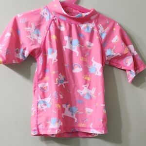 Unicorn Pink Kids Swim Shirt